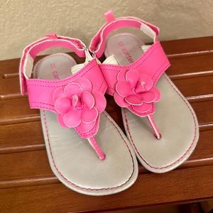 Carters size 11 pink flower sandals